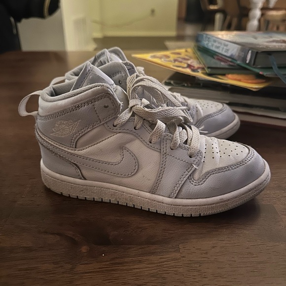 Nike Other - Nike Kids Light Gray and White High-Top Sneakers
